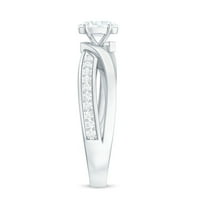 Ovalni rez solitaire Moissanite Infinity Angažman prsten za žene, 14k bijelo zlato, SAD 8,00