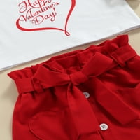 TODDLER Baby Girl Valentinovo odijelo kratki rukav gornji rukav gornja majica suknje dječje ljetne odjeće