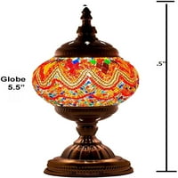 Mozaik Turska svjetiljka marokanska stakla za stol za stol Noćni brončani bazni snop sa e-laganim sijalištima