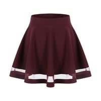 Zhizaihu Line suknja Ženska osnovna svestrana rastezljiva A-line Ležerne prilike Mini klike suknja Boho