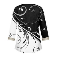 Qwertyu ženski casual v vrat ljetne majice ruhove haljina od čipke plus veličina grafičke žene bluze