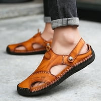 Muške ljetne neklizajuće sandale za čišćenje trendy kožne cipele od plaže cipele za šivanje cipele