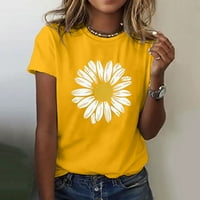 Ženska Suncokret ljetna majica plus veličina labava bluza vrhova djevojka kratkih rukava Grafičke casual