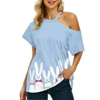 Ženski vrhovi Ženska modna casual bluza O-izrez bez kaiševa bez rezistera s kratkim rukavima plus veličina