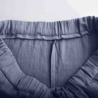 Kiplyki Clearance Muške lagane hlače Pamučna posteljina elastična struka Pomiješana prozračna soft blaga casual pune dužine pantalone