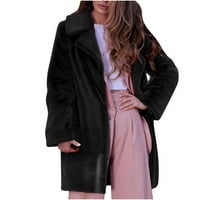 Grijane jakne za žene čišćenje dame casual trendi solidna boja Fau plišana topla jakna kaput