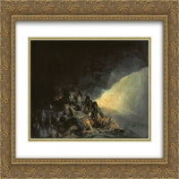Francisco Goya Matted Gold Ornate uramljene umjetničke ispis 'Vagabonds odmara se u pećini'