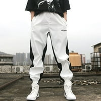Pedort Plus size Teretne hlače za muškarce Sport Jogger duge sportske hlače bijele, 2xl