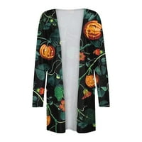 Yubatuo Womens Halloween Cardigan s dugim rukavima otvorena prednja mekana jakna za draperi plus veličine