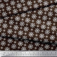 Soimoi Brown Viskozni šifon tkanini kristali cvjetni otisnuta zanatska tkanina od dvorišta široka