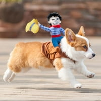 Cowboy jahački kostim za pse za pse odjeća vitez stil sa lutkom i šeširom cosplay smiješna krpa za pseće
