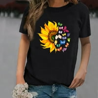 Ženski ležerni ljetni vrhovi kratki rukav grafički grafički grafički tisak T-majice Izlaze iz Chic Comfy