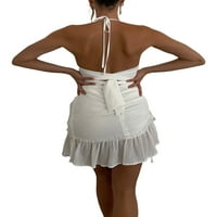 Ženska seksi mini haljina špagete remen za leđa Linija kratka haljina za zavoj
