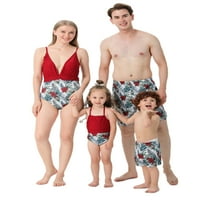 Loalirando Porodica podudaranje kupaćim kostimu mamy kćer cvjetni print kupaći kostimi tata sinovi plivajući