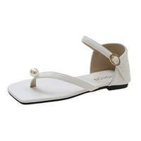 JJayotai Ženske sandale za čišćenje Žene Ljetne sandale Dame Pearl Clip Toe Flip Flops Boho Casual Papuče