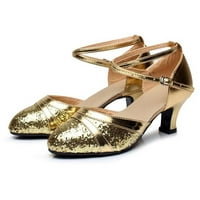 Ženske srednje cipele cipele za čišćenje banga tango latino ples mindus socijalni ples cipela zlato