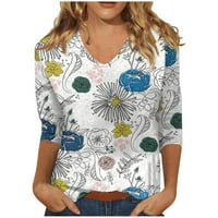 Košulje za rukav za žene Slatke grafičke teene bluze casual plus veličine Basic Gumb Tops Pulover Ženski