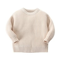 Džemper za dječake dječaka topla čvrsta boja Duks dugih rukava s džemper za pulover