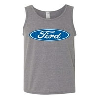 Divlji Bobby, Ford Motors Blue Logo, Automobili i kamioni, Muškarci Grafički tenkovi, Heather Grey,