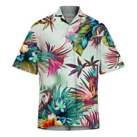 Odieerbi Havajska majica za muškarce Grafičke majice na plaži Modni casual gumbi odjava kratkih rukava