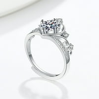 Prsten Love Circon prsten za prsten srce vječnosti princeza kruna kruna prstenovi
