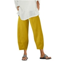 Umfun ženske ljetne hlače Ležerne prilike rastezljive radne pantalone visoke struke Plus size pamučne