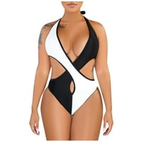 Ženska kupaći kostimi za kupaći kostim za kupaće od kupaćih kostima bez leđih patchwork kupaćih kostimi