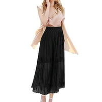 Miayilima Ženska čipka umetci elastična struka Swing A-line maxi suknja