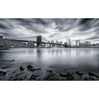 De la, javier crni moderni uokvireni muzej umjetnosti tisak pod nazivom - Brooklyn Bridge