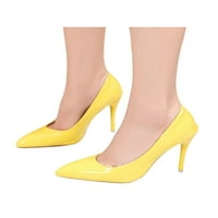 Crocowalk Ženski Udobni modni klizanje na stiletto potpetica za zabavu protiv klizanja lagana seksi haljina žuta 8