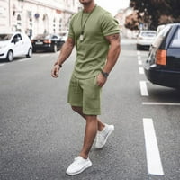 Hanas Fashion Muške setovi Muška odjeća Ljetne casual mišićne majice kratkih rukava i klasični fit sportske