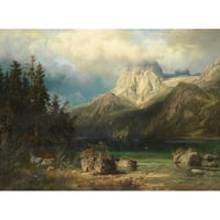 August Wilhelm Leu Crni ukrašeni drveni svjetski lukav muzej muzej umjetnosti pod nazivom: planinski pejzaž