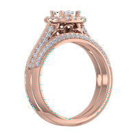 Carat Halo Diamond Bridal prsten u 14K ružičastog zlata
