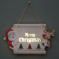 Božićni drveni znakovi sa LED svjetlima kreativna osjetljiva rezana slova za ravni dekoracija spavaonice