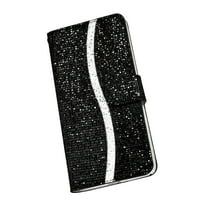 Allytech Samsung Galaxy Case za devojke, blista za bling dizajn PU kožnog sklopivog stalak udaračastim