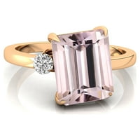 Zaručni prsten, prirodni morgatit 14K čvrsti zlatni prsten, vjenčani dijamantni prsten, obljetni poklon,