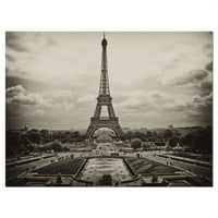 Dizajn Art 'Vintage View of Pariz, Francuska' Fotografski otisak na zamotanom platnu