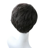 Perike Cosplay kratka prirodna kosa mješovita tamno crna zgodna perika za perike za žene ljudske perike