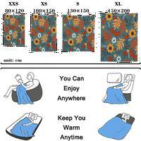 Retro cvjetna pokrivačica sa jastučnicima za kauč kauč ured ugodnog i mekog plišanog flanela pokrivača