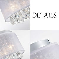 3-svjetla Kristalni luster Moderni mini neto bubanj bijele plafonske svjetlosti D XH7. Učvršćivanje