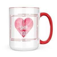 Neonblond, poslao sam te Valentinovo vruće ružičasto geometrijske šalice srca za ljubitelje čaja za kavu