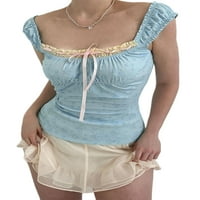 Gwiyeopda ženski čipkasti patchwork gornji seksi rezervoar bez rukava Camisole majica Camisole bluza