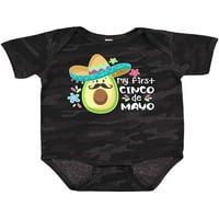 Inktastic Moj 1. mjesto Cinco de Mayo avokado u Sombrero poklon Baby Boy ili Baby Girl Bodysuit