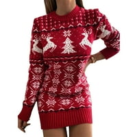 Božićna žakard pletena haljina modna ženska haljina za odmor