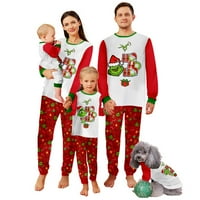 Grinch Family Božićni pidžami Podudarni setovi za obitelj podudaranje PJS postavio božićnu salonu za