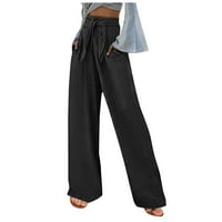 Ženske joge hlače Prodaje čišćenje ženske labave hlače za noge pamučne pantalone ravne hlače casual