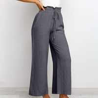 Voncos casual pantalone za žene na prodaju - lagana palazza Tummy Control Solid Boja Visoka pamučna