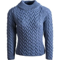 Dame Marl Blue Crew izrez meka merino džemper veličine X-Large izrađene od Aran Woolen Mills