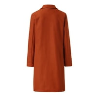 Ženski vrhovi Žena umjetna vuna Elegantna boja klima tanka ženska dugačka kaput odjeća jakna narančasta