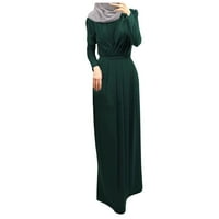 Iopqo Maxi haljine za žene Ženska kaftana Abaya Haljina dugih rukava Samoie Tip Flowy Maxi haljina Midi